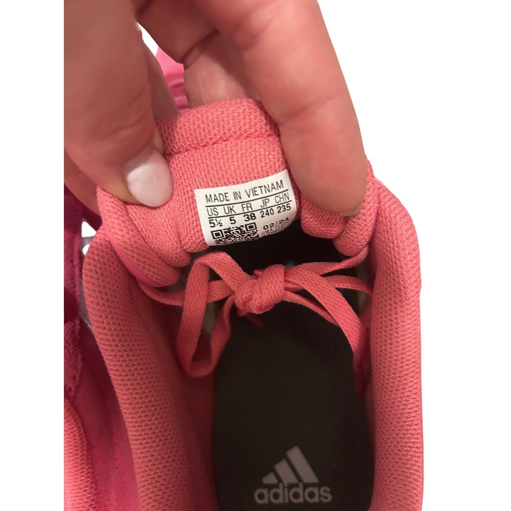 Adidas VL Court 3.0 Kids Sneakers Pink White Suede Low Top Size 5.5Y Womens7 - Picture 7 of 7
